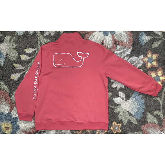 Vineyard Vines Pullover Sweater Mens 2XL XXL Pink Preppy Casual 1/4 Zip - Picture 8 of 9